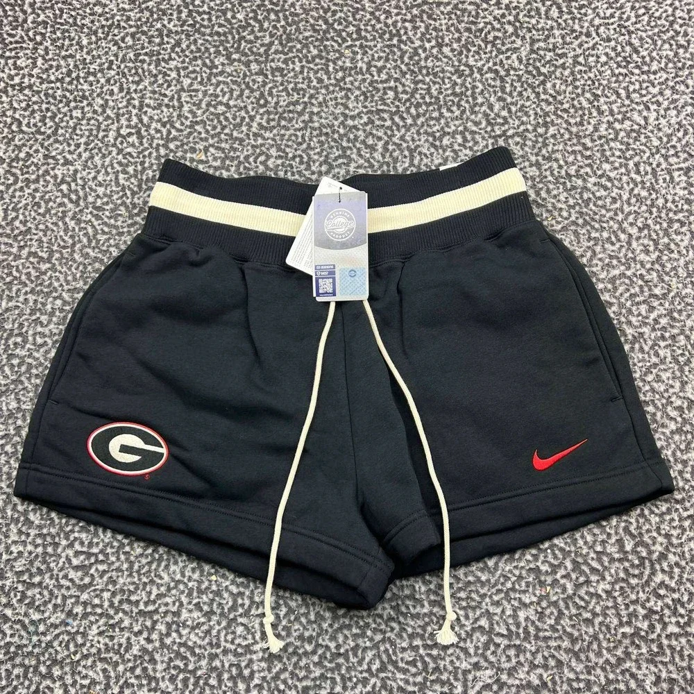 Nike Georgia Bulldogs Athletic Shorts Women Medium Black Fleece New M